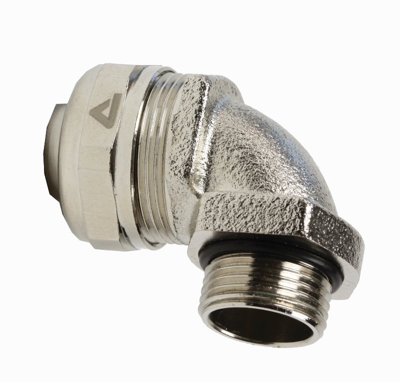 Nickel plated brass NPT  connector 1/2" 90 DEG