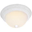 2 Light - 13 - Flush Mount - Frosted Ribbed - Textured White