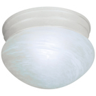 1 Light - 8 - Flush Mount - Small Alabaster Mushroom - Textured White
