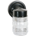 1 Light - 6 - Porch, Wall - Mason Jar w/Clear Glass - Black