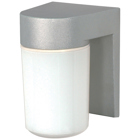 1 Light - 8 - Utility, Wall Mount - With White Glass Cylinder - Satin Aluminum