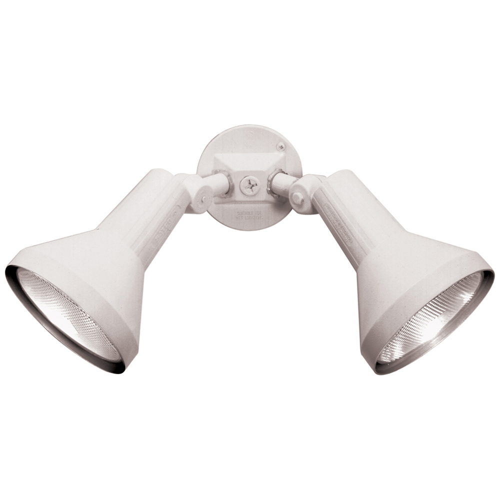 2 Light - 15 - Flood Light, Exterior - PAR38 w/Adjustable Swivel - White