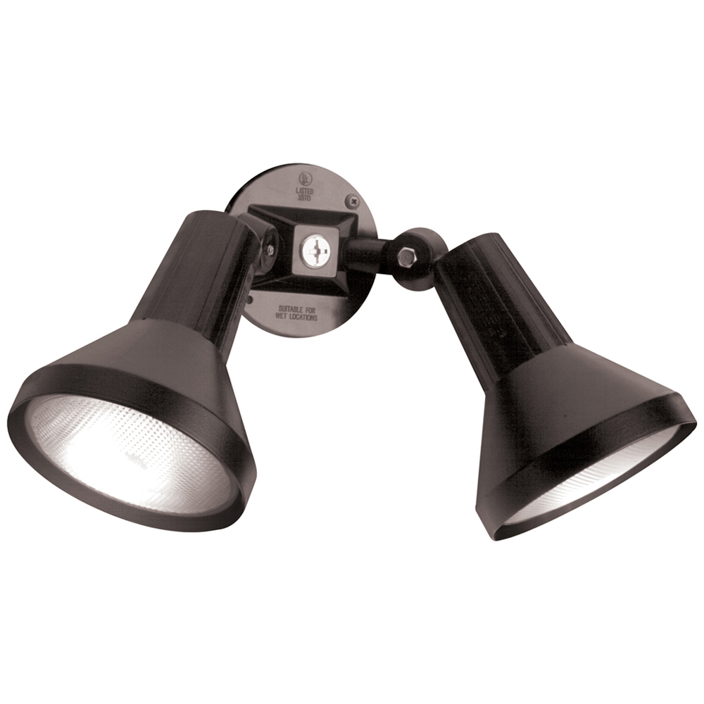 2 Light - 15 - Flood Light, Exterior - PAR38 w/Adjustable Swivel - Black