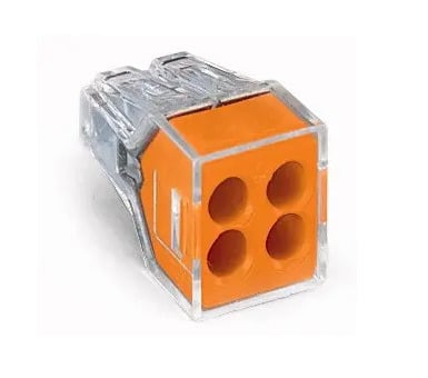 PUSHWIRE®  splicing connector; 4-conductor; orange; Box of 100 pieces
