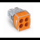 PUSHWIRE®  splicing connector; 4-conductor; orange; Box of 100 pieces