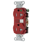 Straight Blade Devices, Tamper Resistant Duplex Receptacle, Hospital Grade, Hubbell-Pro, 20A 125V, 2-Pole 3-Wire Grounding, 5-20R, Red