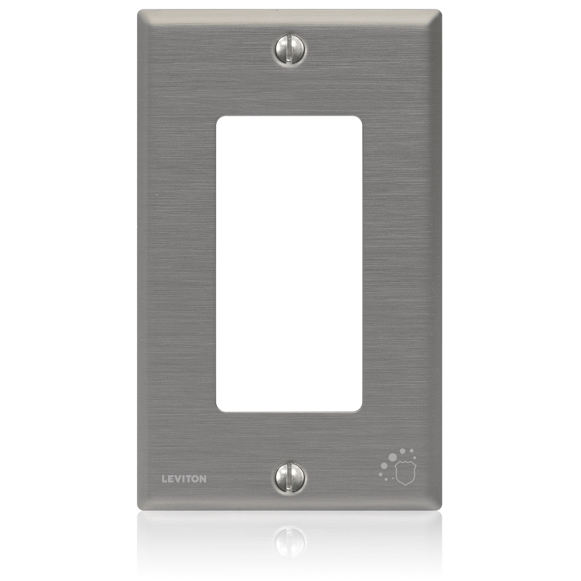Wallplate 1 Gang 1 Decora. Antimicrobial Protected. Powder Coated Stainless Steel Type 302