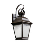 The Mount Vernon 16.75in; 1 light outdoor LED wall light features a classic look with its Olde Bronze finish and clear seeded glass. The Mount Vernon outdoor wall light is perfect in a traditional environment.