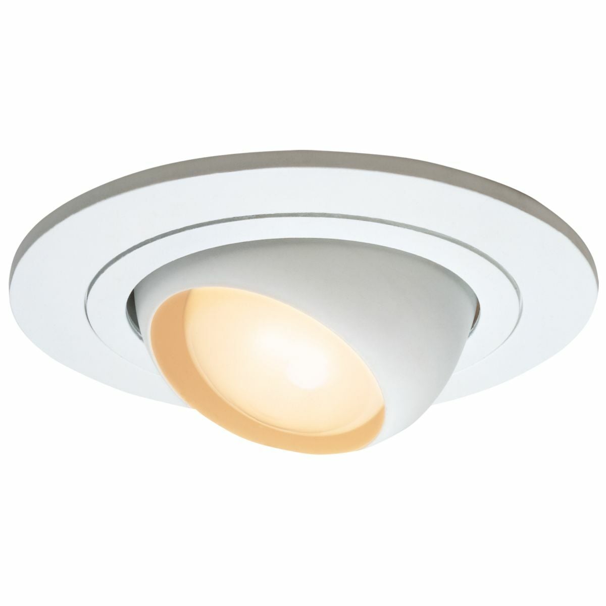 4" Trim Eyeball R16, PAR16 Lamp White Trim with White Eyeball