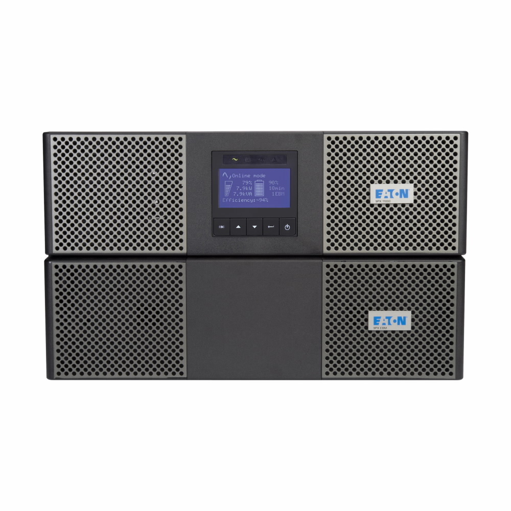 Eaton 9PX UPS, Network card included, 6U, 10 kVA, 9 kW, Hardwired input, Outputs: (1) L6-30R, (2) L14-30R, Hardwired, 120/208V