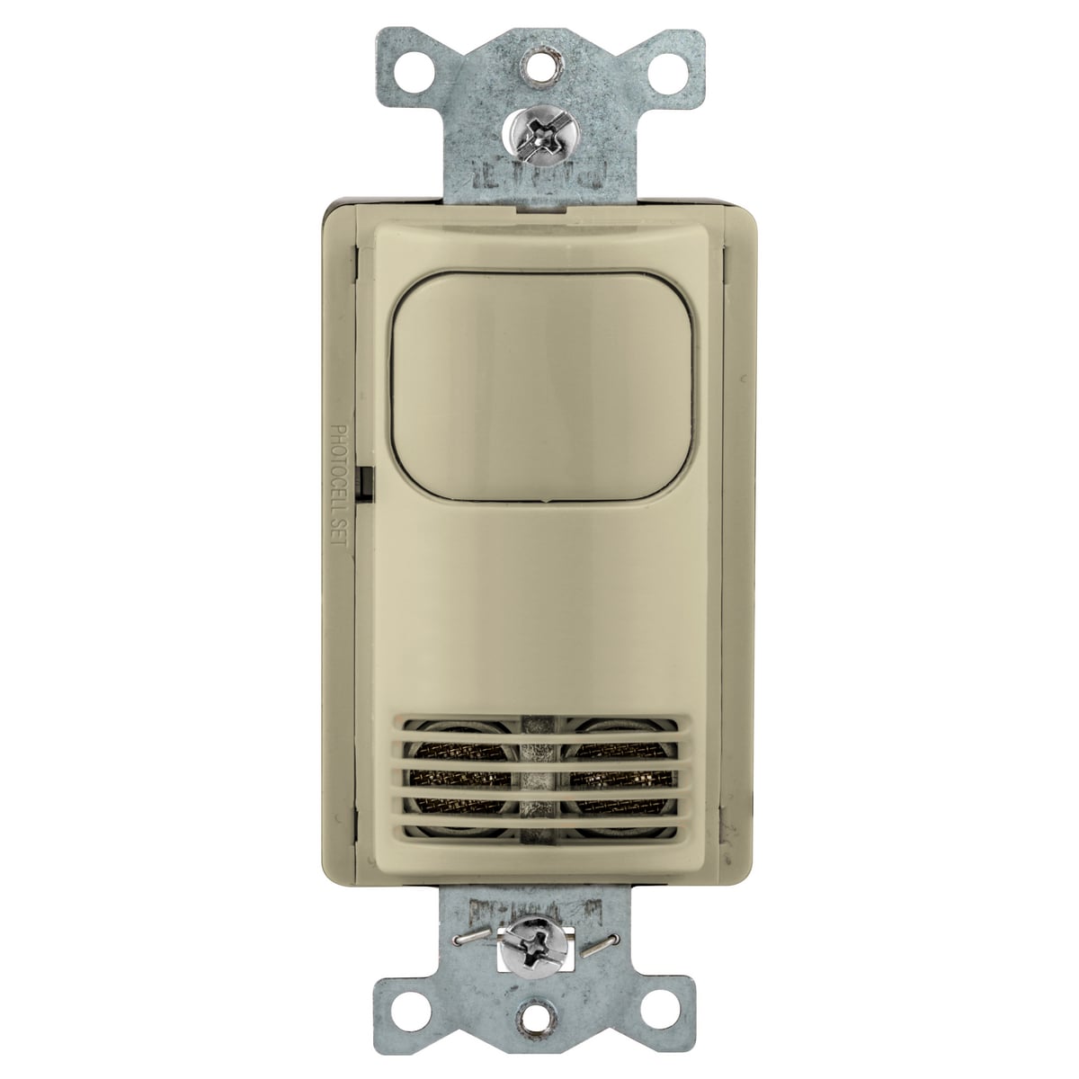Occupancy Sensing Products, Wall Switch,Occupancy or Vacancy, Dual Tech, 1 Relay, 1000 Square Feet, 800WIncandescent, 1000W Fluorescent @ 120V AC, 1800W Fluorescent @ 277V AC,120/277V AC, With Photocell, Ivory, No Buttons