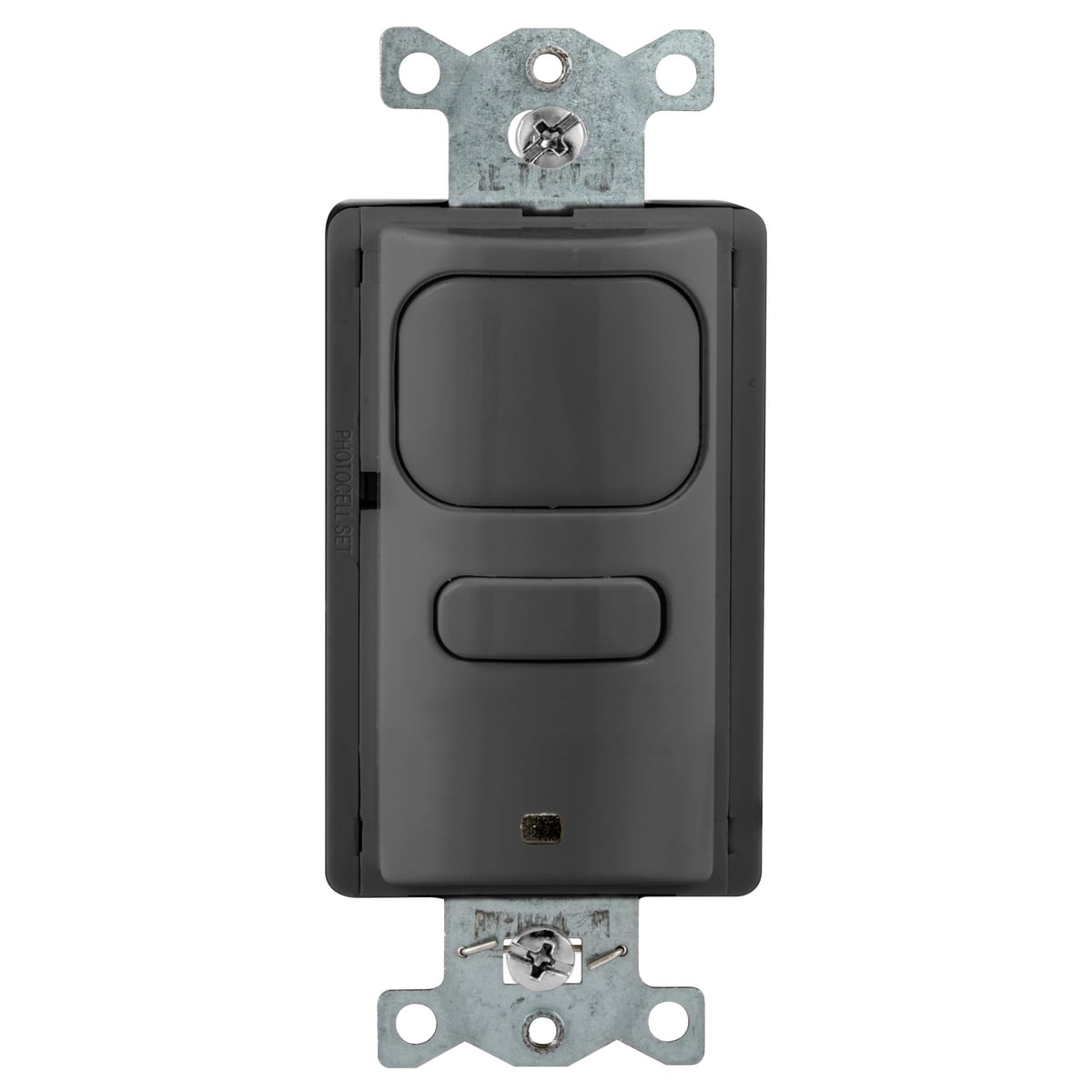Occupancy Sensing Products, Wall Switch,Occupancy or Vacancy, Passive Infrared, 1 Relay, 1000 Square Feet, 800WIncandescent, 1000W Fluorescent @ 120V AC, 1800W Fluorescent @277VAC,120/277V AC, With Photocell, Black
