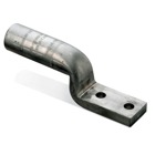 Tin Plated Aluminum Two-Hole NEMA Lugs - Stacking lug, 500 kcmil AL9CU - UL listed,  477 kcmil,  Compact 600 kcmil, ACSR 397.5 (26/7) and 477 (18/1), installing dies 106A, 300, 317, 1 5/16, 15A.  Length 7-7/16 inch.  Pad 1-3/4 inch wide x 3 inch long x 29/64 inch thick.  (2) 9/16 inch holes on 1-3/4 inch centers.  Barrel 2-15/16 inch long x 1-5/16 inch outside diameter.  Oxide Inhibitor, Pink Cap.