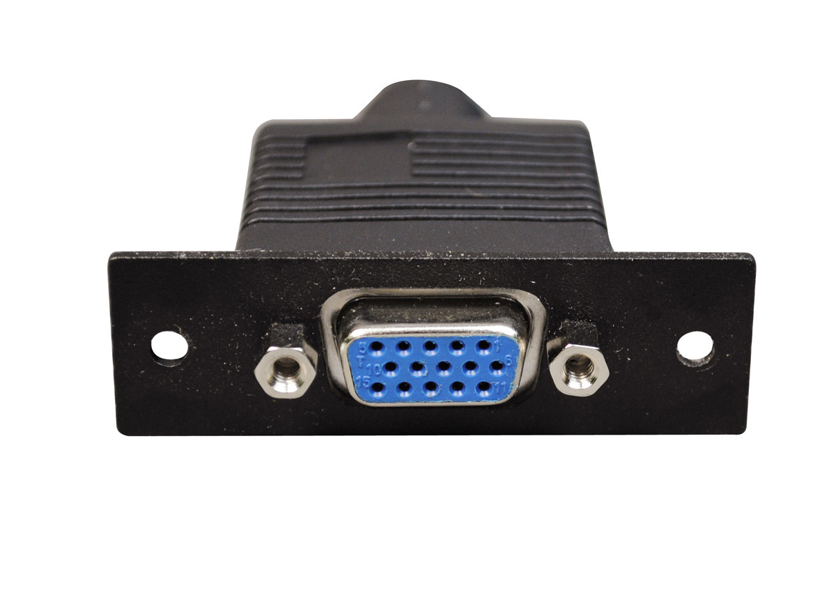 AVIP Series Single Device Plate; (1) SVGA 15-Pin HD Female To Five BNC on 4 Inch Pigtail, Black