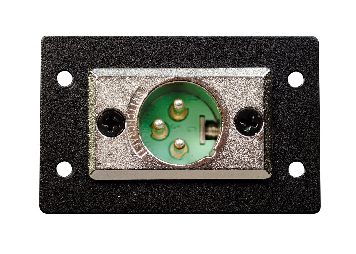 AV Interface Plate; 3 Pin Male to Solder Cup, 1000 mega-ohm