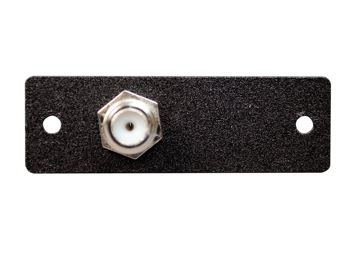 F-Connector; Female to Female, 0.70 Inch Width x 0.70 Inch Depth x 2.20 Inch Length, Metal, Black