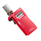 This Amprobe Battery Tester is designed for one-handed, comfortable and reliable battery measurements. The uniquely designed tester offers an ergonomic slider and a v-shaped side cradle to better hold batteries in place during testing and a contoured case shape that fits neatly in your hand. Testing your batteries has never been easier.