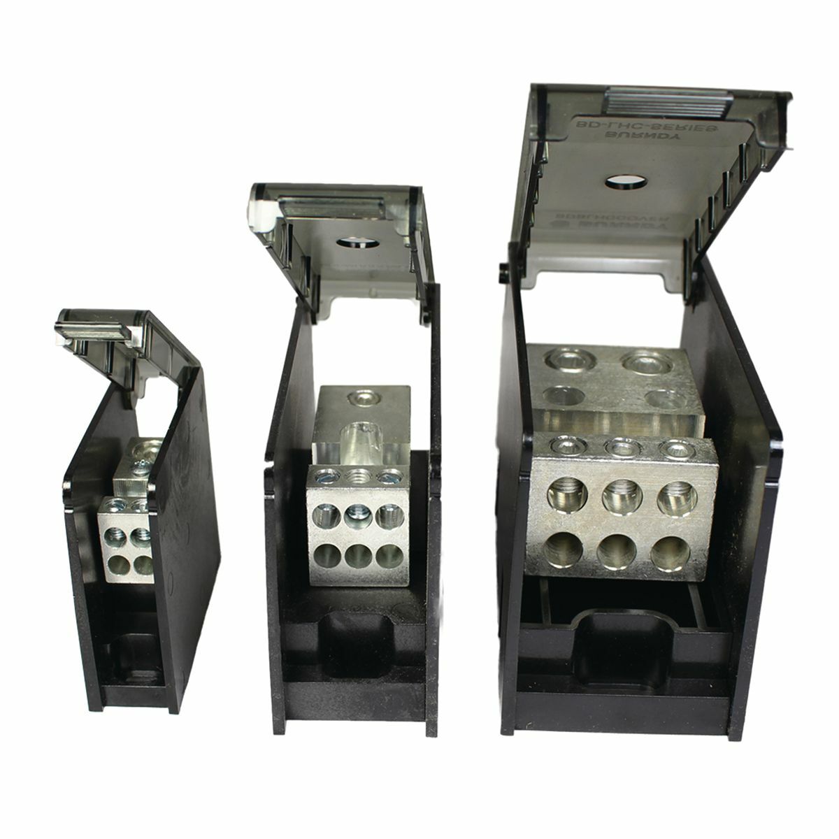 Power Distribution Block, Glass Filled Polycarbonate, AWG 4 - 500 kcmil (run), AWG 6 - 4/0 (Tap).