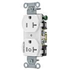 Straight Blade Devices, Receptacles, Duplex, 1/2 Load Controlled, 20A 125V, 2-Pole 3-Wire Grounding, 5-20R, Back and Side Wired, White