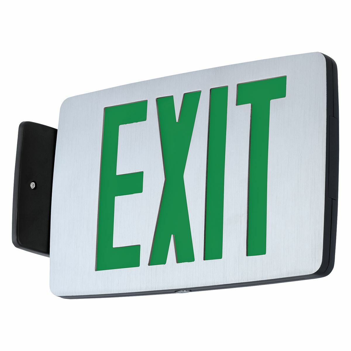 Brushed Aluminum, Black, Single-Face, Red letters with Battery. Emergency models include long-life 2.4VDC Nickel Cadmium battery for UL recognized 90 minute operation. Damp Location Listed(0? to 50?C).