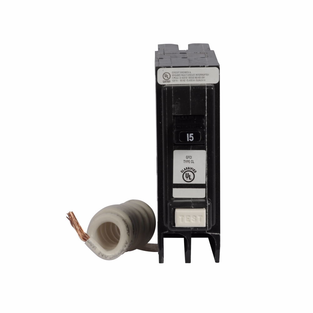 Ground Fault circuit breaker, 20A, 120V/240V, Single-pole, #14-4, Clam shell, One inch breaker, 10 kAIC