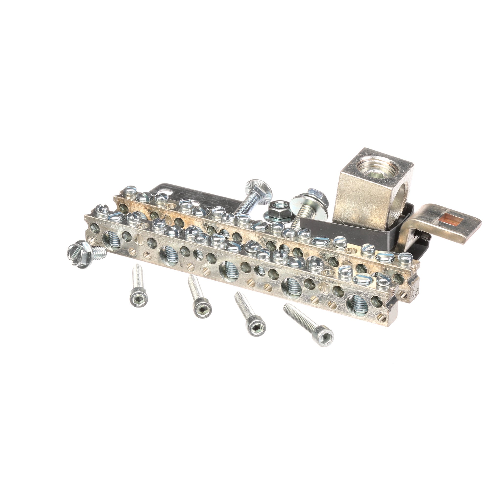 Copper neutral lug kit for revised P1 interior panelboard. 30 circuits rated (250A), use for 18 circuit also. Kit includes 2 CU branch circuit neutral strips, 1 CU Main Neutral Lug, lug barrier and Hardware. Not suitable for use with Original P1 panels produced before January 2015.