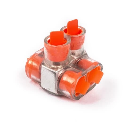 Aluminum Multi-tap Encapsulated Cable Blocks - One-Way Configuration, Wire Range 2/0-14, Screw Size 3/16 Hex, Length 1-5/8 Inches, Width 1-3/4 Inch, Height 1-3/8 Inch, Outlets 2, Quantity 5