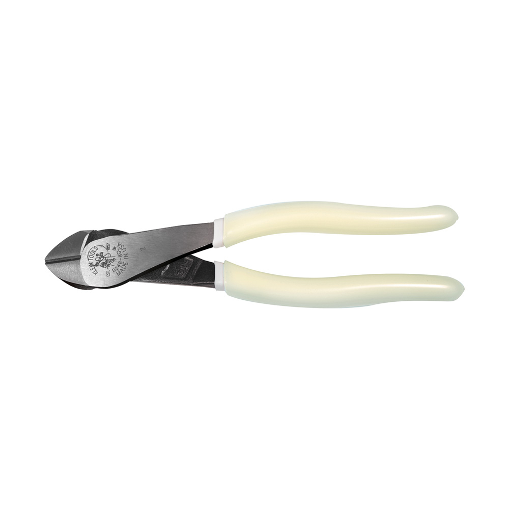 Diagonal Cutting Pliers, Angled Head, High-Visibility, 8-Inch
