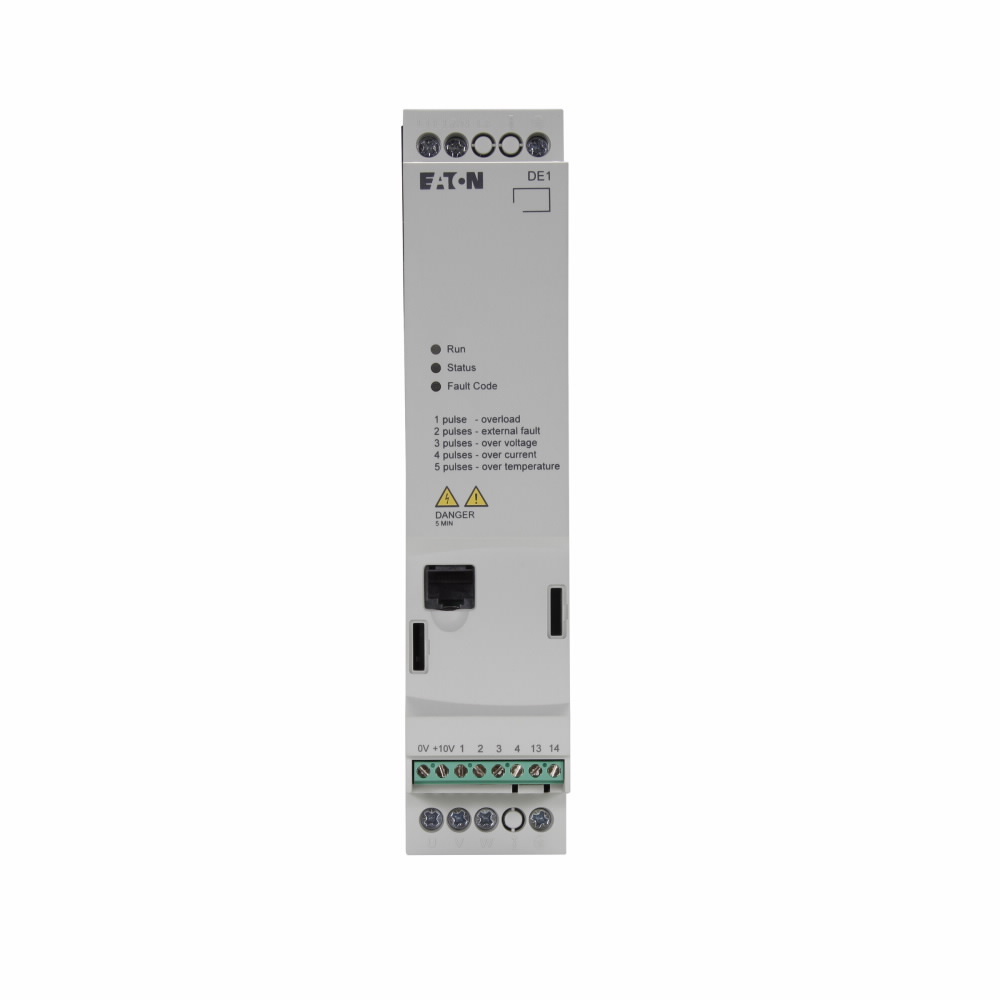 Eaton DE1 Variable Speed Starter Modbus IP20 230V SINGLE-phase mains connection/three-phase motor connection 1.4A 0.33Hp FS1