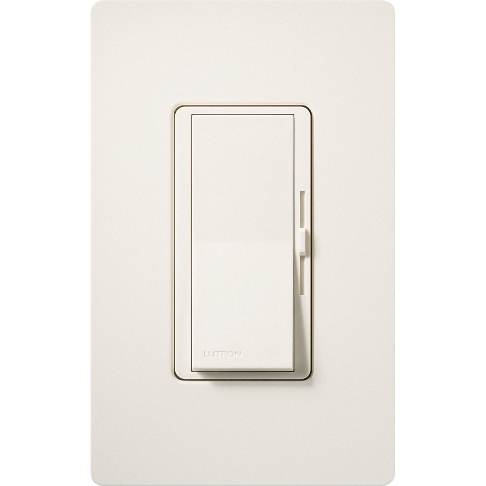 Diva Dimmer - Satin Finish, Fluorescent or LED Dimming with 0-10V Ballasts and Drivers, Single-pole/3-way, 120-277V/50mA/8A in biscuit