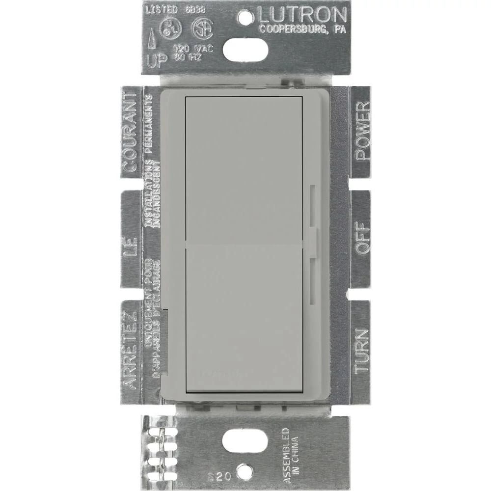 Diva Dimmer - Gloss Finish, Fluorescent or LED Dimming with 0-10V Ballasts and Drivers, Single-pole/3-way, 120-277V/50mA/8A in ivory