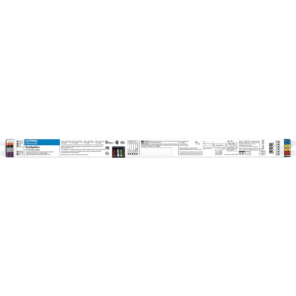 EcoSystem 10 percent 3-Wire and EcoSystem Digital Link Controlled T8 Linear and U-Bent 2 lamps, ballast factor of .85, J-can 32W/120/277V