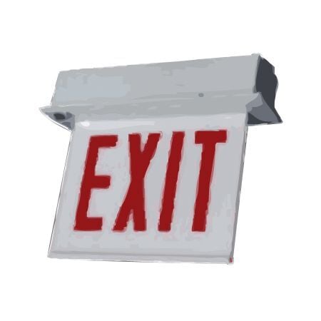 Chicago Edge Lit Exit Housing, Self Powered, Recessed Mount