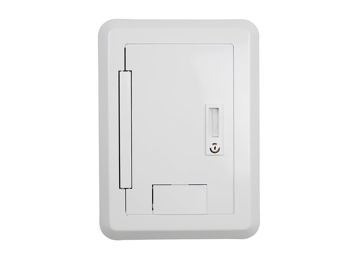4-GANG RECESSED HINGED WALL BOX BK
