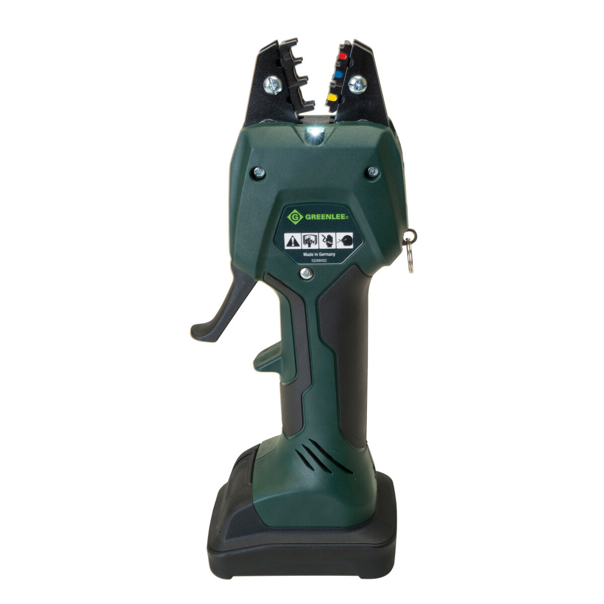 Microtool Kit with 12MM Jaw Bare Tool.  The First Electromechanical Crimping Tool with PowerSense Technology which allows you to hold your work during preparation before starting the crimp.  Intelligent Crimping System Technology monitors amp draw for each crimp and provides a visual alert if a crimp does not complete a full cycle.  90 percent hand force reduction.  65 percent faster crimping cycle versus ratcheting tool.  10.8V Li-Ion Battery can perform up to 250 crimps on one battery charge.  LED Battery level indicator allows the user to monitor battery charge so they always know when the battery needs to be recharged.  LED work light allows the user to illuminate their work in dark areas.  When crimping is complete, simply release the trigger to open the jaws for the next crimp.  Overmolded tacky grip area makes gripping the tool easier and more comfortable.