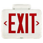 EVE Series LED exit sign, Face style: Universal Face, Letter Color: Red, Housing Finish: White, Operation: AC Only, Voltage Rating: 120/277 VAC.
