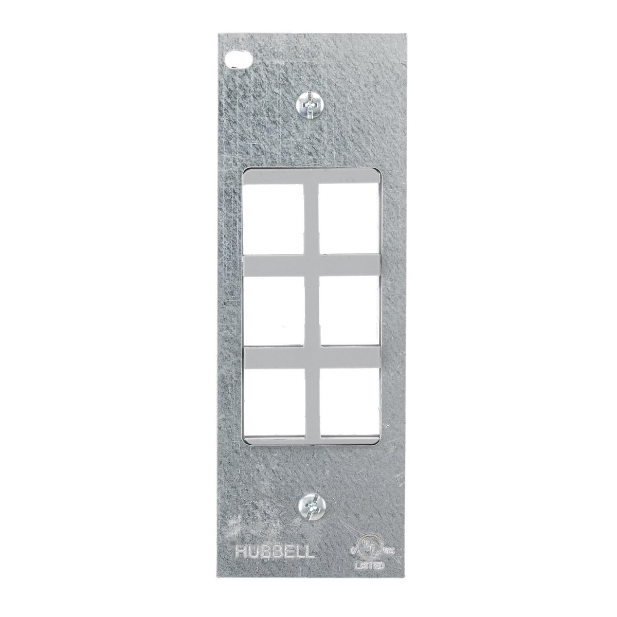 Concrete, Access, Wood Floorboxes, Recessed, 8/10-Gang Series, Mounting Plate, 1-Gang, (1) StyleLine/Decorator Opening Including Hubbell ISF6GY 6-Port Frame