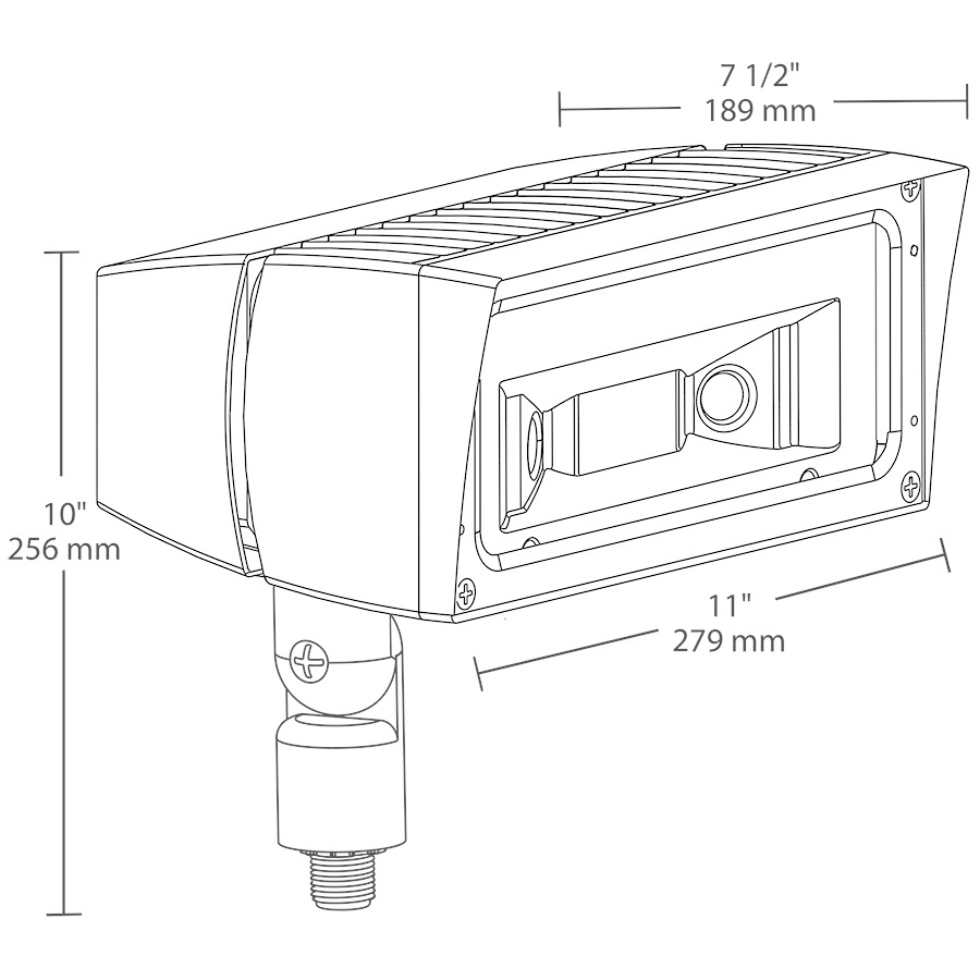 Future Flood, 26W,7X6 277V Photocell2, 5000k, LED Arm On-Off, Bronze