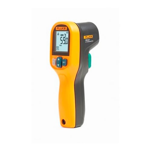 Infrared thermometer, 8:1 spot. Fits your budget. Fits your job. With 65 years of expertise as the leader in the test tools industry, Fluke has built the 59 MAX and 59 MAX+ IR thermometers with the precision you need to do your job accurately and within your budget. Designed to withstand a 1 m drop, you can count on these lightweight, compact IR thermometers to work when you need them.