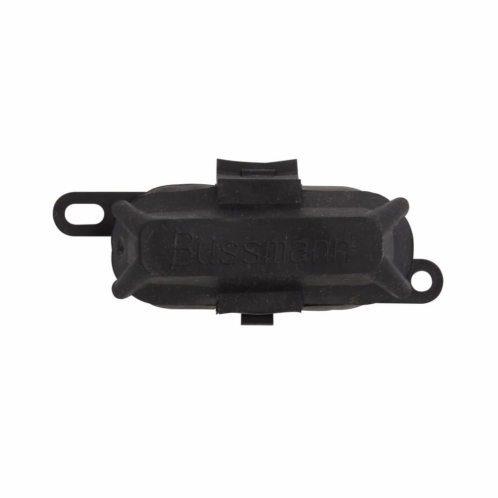 Eaton Bussmann series FMG automotive bolt-in fuse, Nuts and cover installed, Non Indicating, Circuit protector, 5/16-18 studs, Black