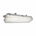 Eaton Crouse-Hinds series Pauluhn Intrepid FPS linear fluorescent light fixture, One non-metallic cable gland and one end plugged,2 ft,Matte polycarbonate lens,T8 bi-pin,Fiberglass-reinforced polyester,2-lamp,Through feed,120-277 Vac,17W