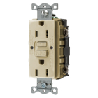 Power Protection Devices, Receptacle, Self Test, GFCI, 15A 125V, 2-Pole 3-Wire Grounding, 5-15R, Ivory