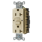 Power Protection Devices, Receptacle, Self Test, GFCI, 20A 125V, 2-Pole 3-Wire Grounding, 5-20R, Ivory