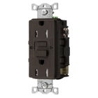 Power Protection Devices, Receptacle, Self Test, GFCI, Commercial Grade, 15A 125V, 2-Pole 3-Wire Grounding, 5- 15R, Brown