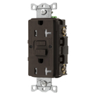 Power Protection Devices, Receptacle, Self Test, GFCI, Commercial Grade, 20A 125V, 2-Pole 3-Wire Grounding, 5- 20R, Brown