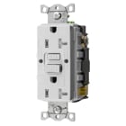 Power Protection Devices, Receptacle, Self Test, GFCI, Commercial Grade, 20A 125V, 2-Pole 3-Wire Grounding, 5- 20R, White