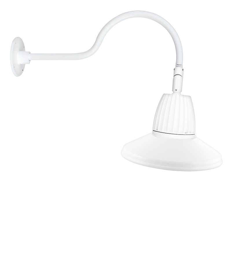 Gooseneck Style1 26W, 4000k, LED 15 Inch Straight Shade, White