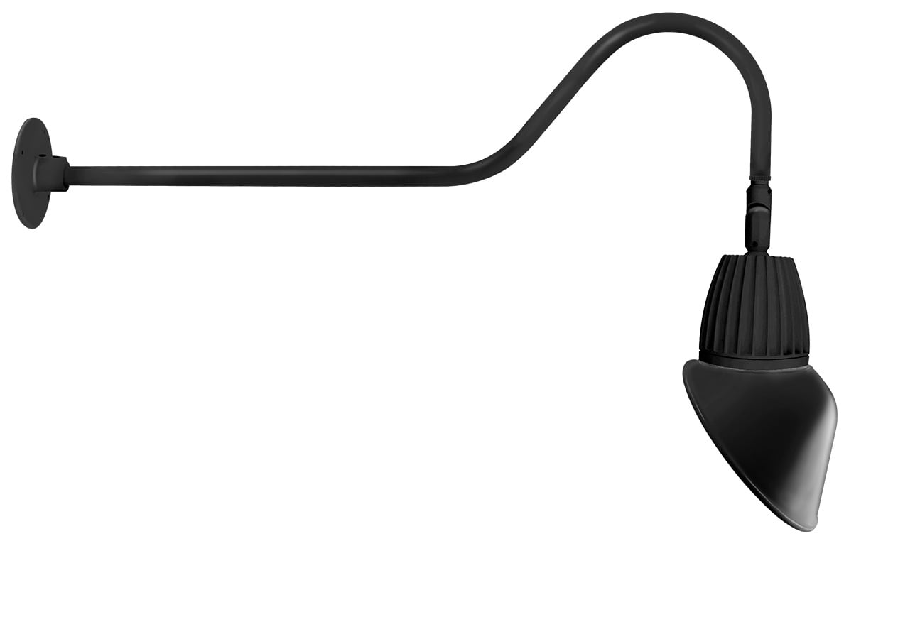 Gooseneck Style2 13W, 4000k, LED 11 Inch AngLED Cone Shade, Black