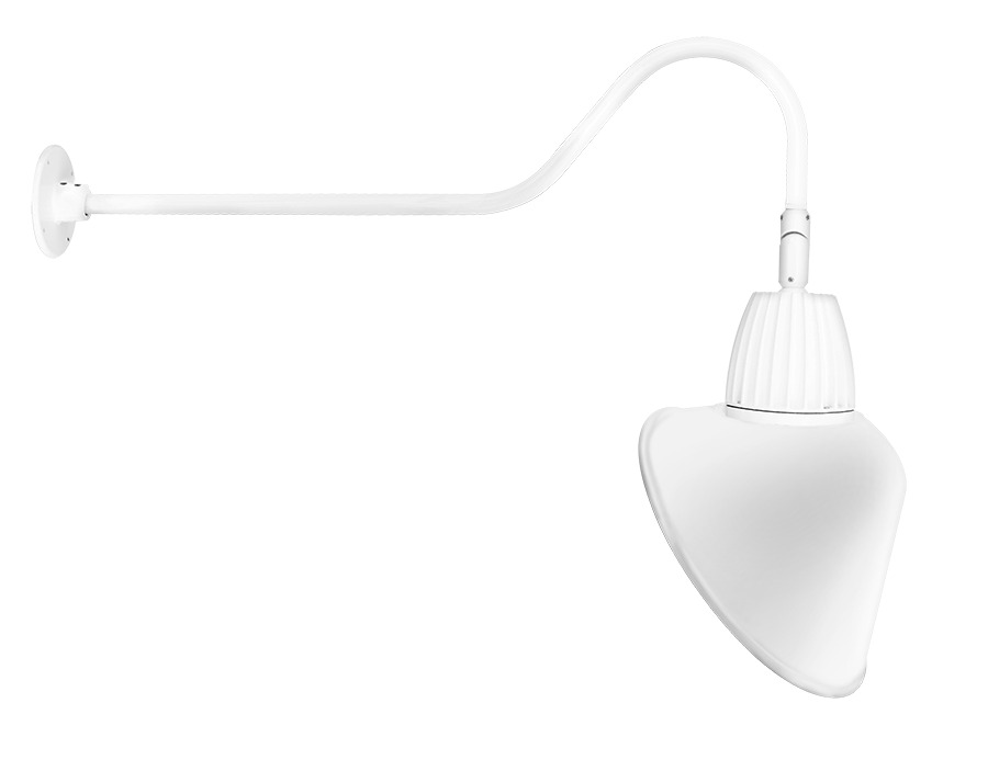 Decorative 599 Lumens Gooseneck 13W 4000K 35 Inches Arm Angled Cone Flood 15 Inches White