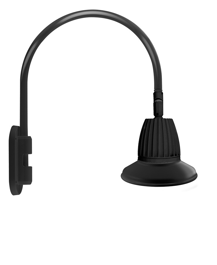 Gooseneck Style4 13W, 4000k, LED 11 Inch Straight Shade, Black